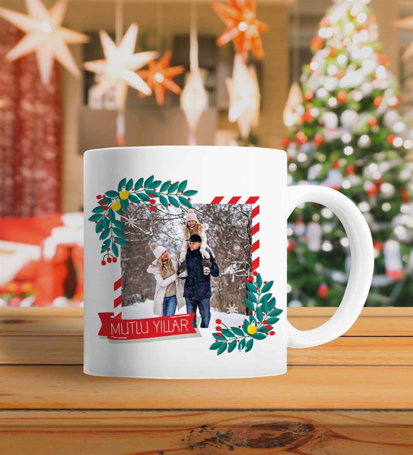 Fotoğraflı Kişiye Özel Yılbaşı Hediyesi Kupa Bardak