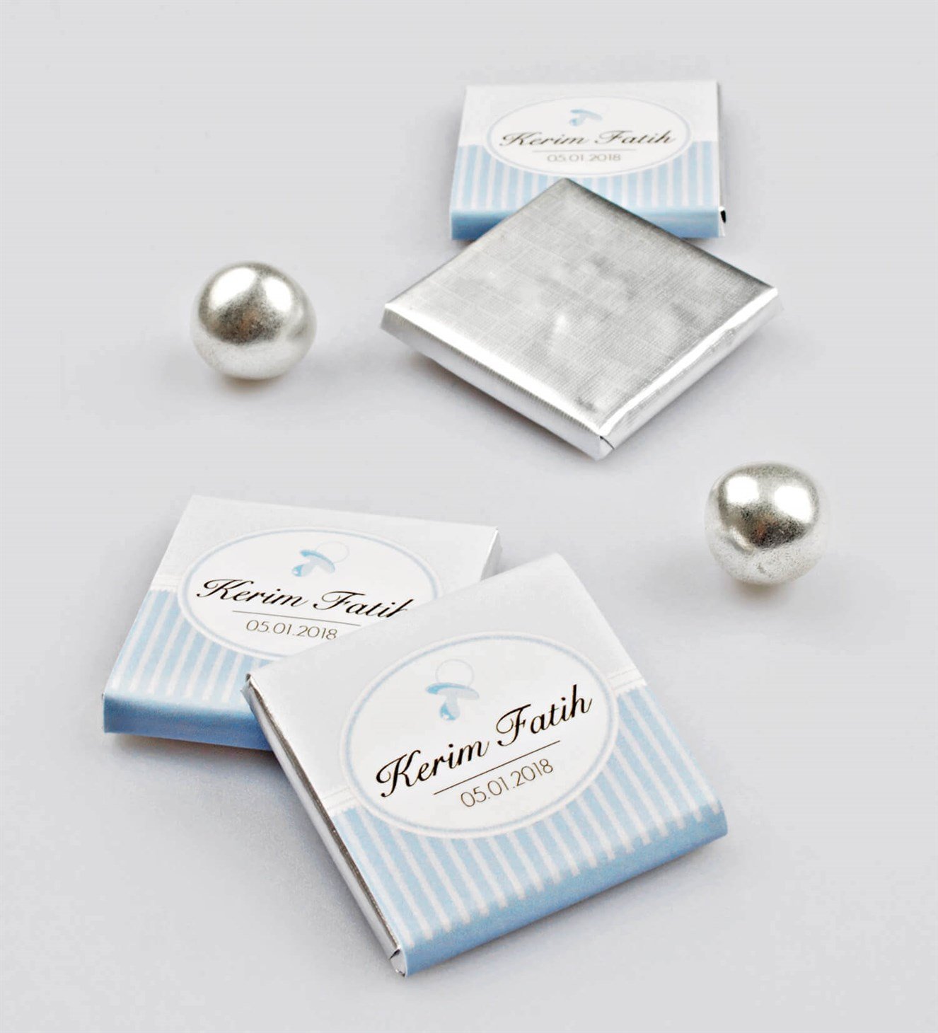 İsimli Erkek Bebek Çikolatası