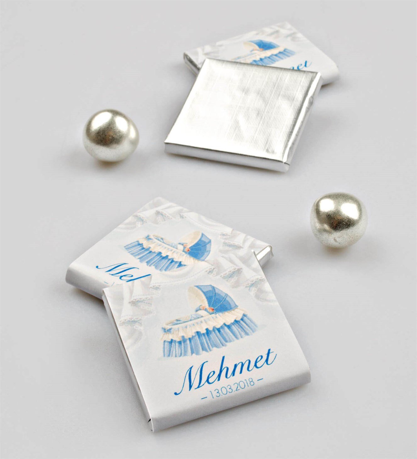 İsimli Erkek Bebek Çikolatası