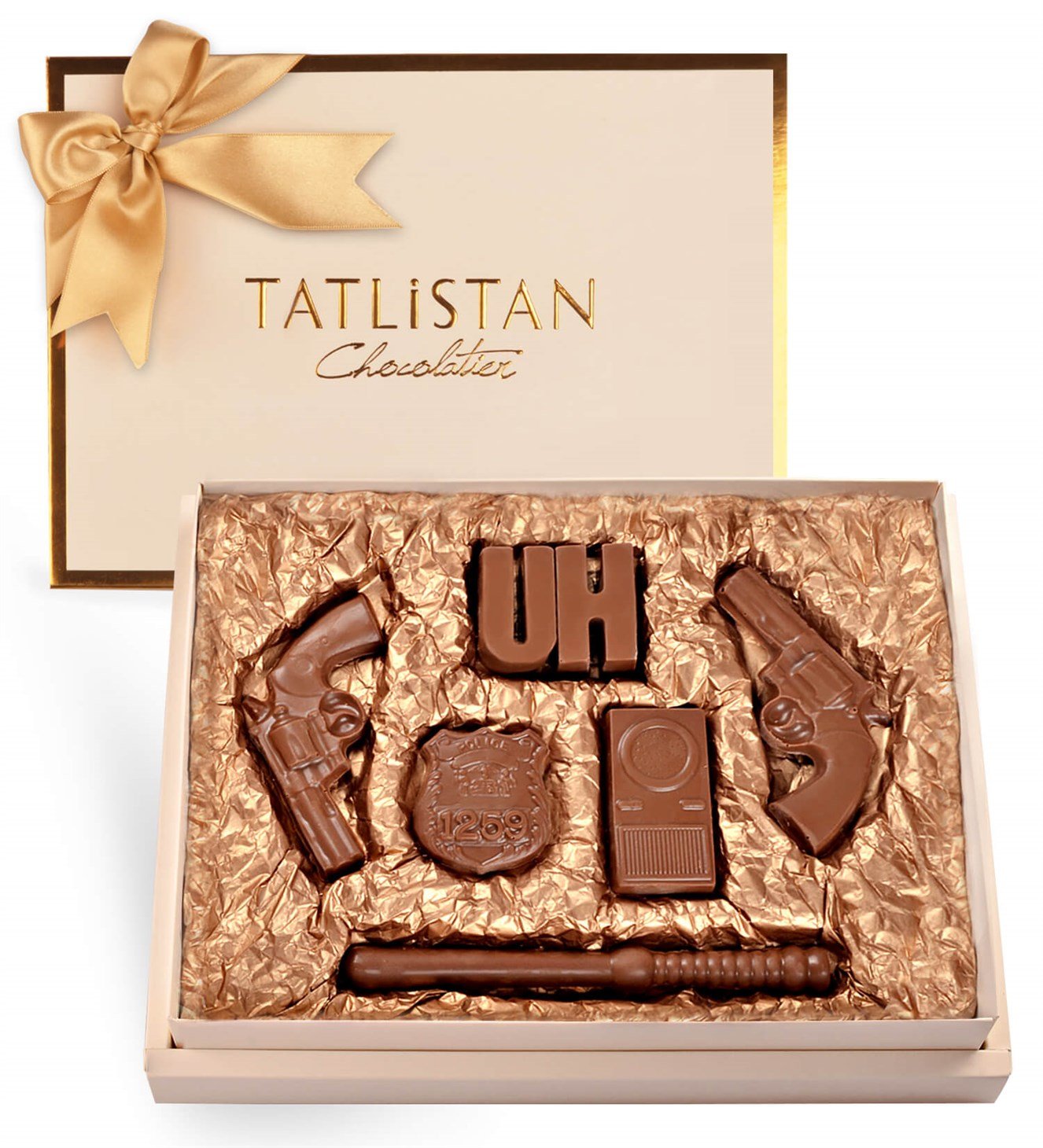 Kişiye Özel Baş Harfli, Silah, Telsiz, Rozet ve Coplu Polis Çikolatası