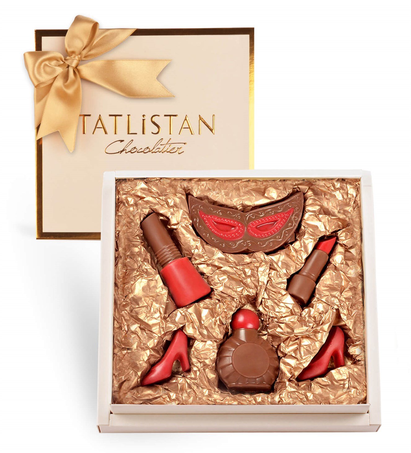 Maskeli, Parfümlü, Kırmızı Ruj ve Ojeli Party Çikolatası