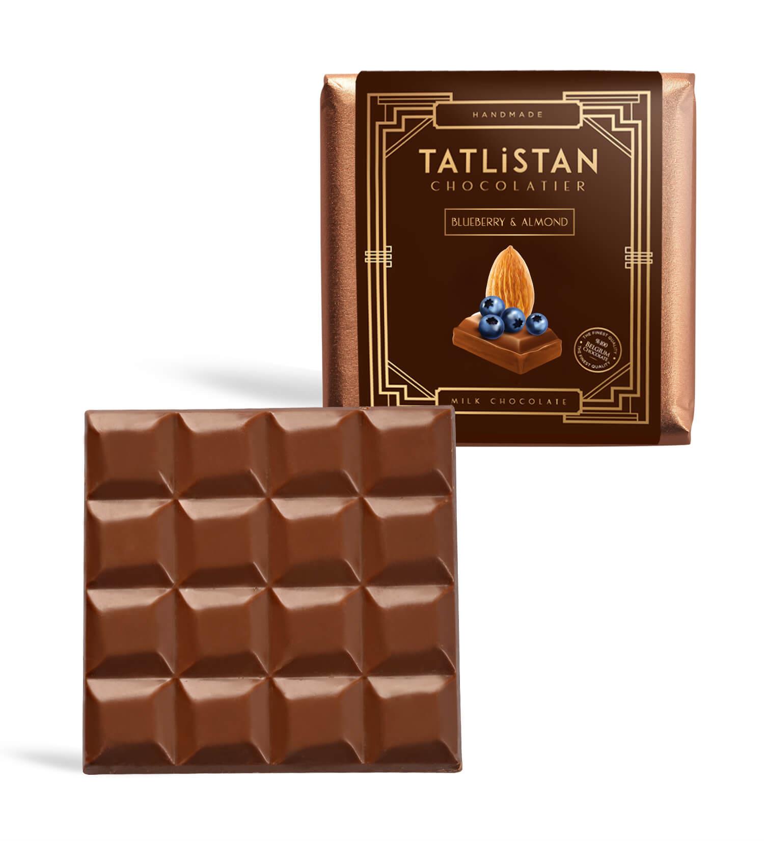 Bademli & Yaban Mersinli Sütlü Kare Tablet Çikolata