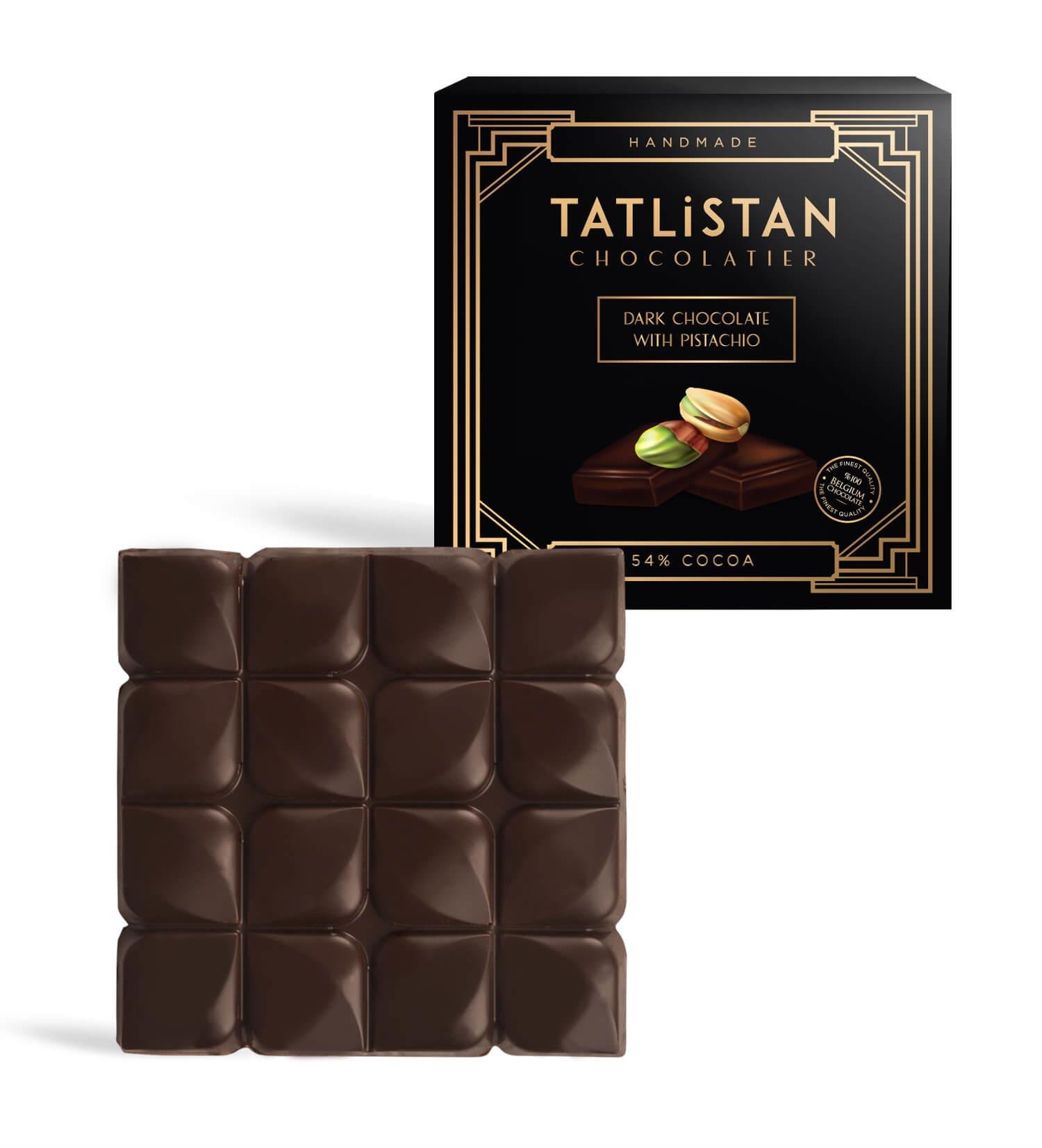 Fıstıklı Bitter Kare Tablet Çikolata