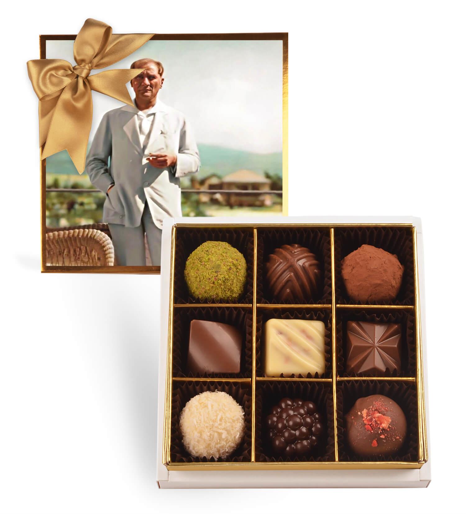 Manzara ve Atatürk | 9 Çeşitli Artisan Çikolata 9'lu