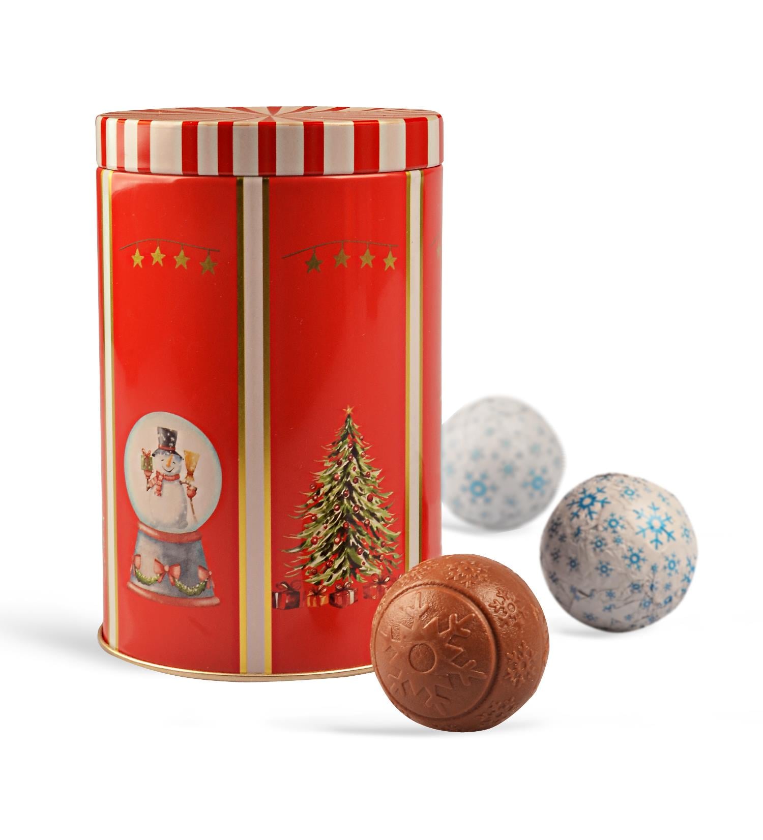 Silindir Metal Kutuda Oreo Bisküvili Trüf Yılbaşı Çikolatası