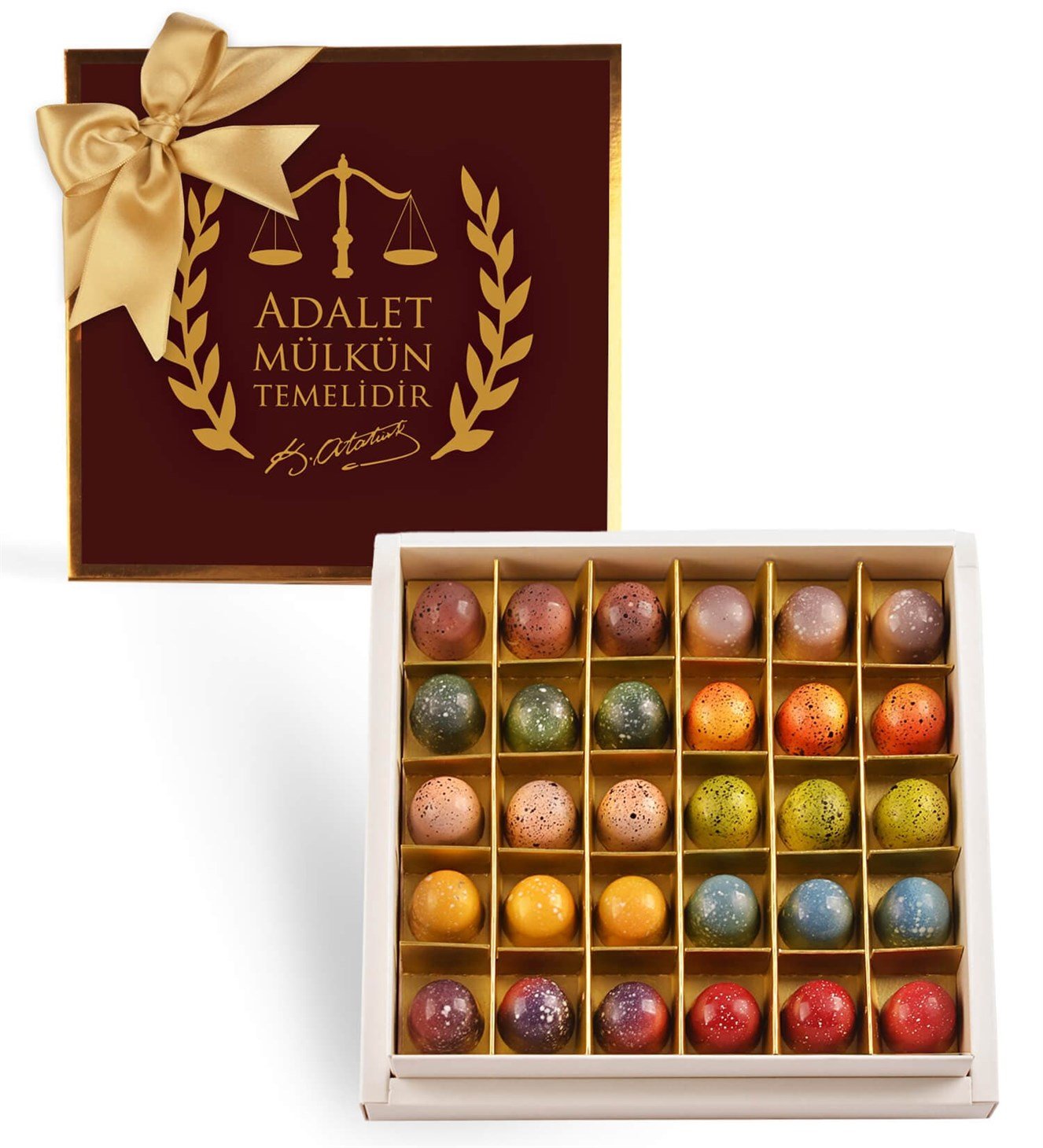 Adalet Tasarımlı Renkli Bonbon Çikolata