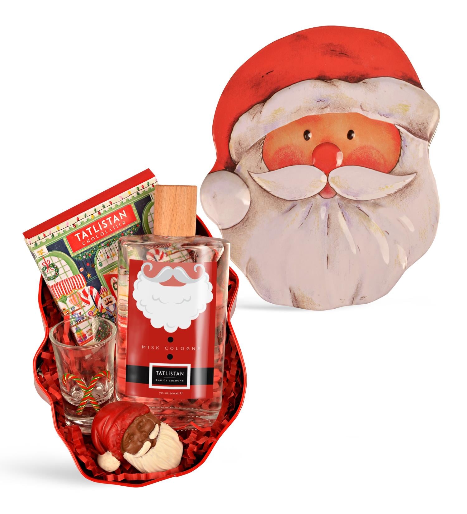 Noel Baba Şeklinde Metal Kutuda Çikolatalı Hediye Seti - Limited Edition