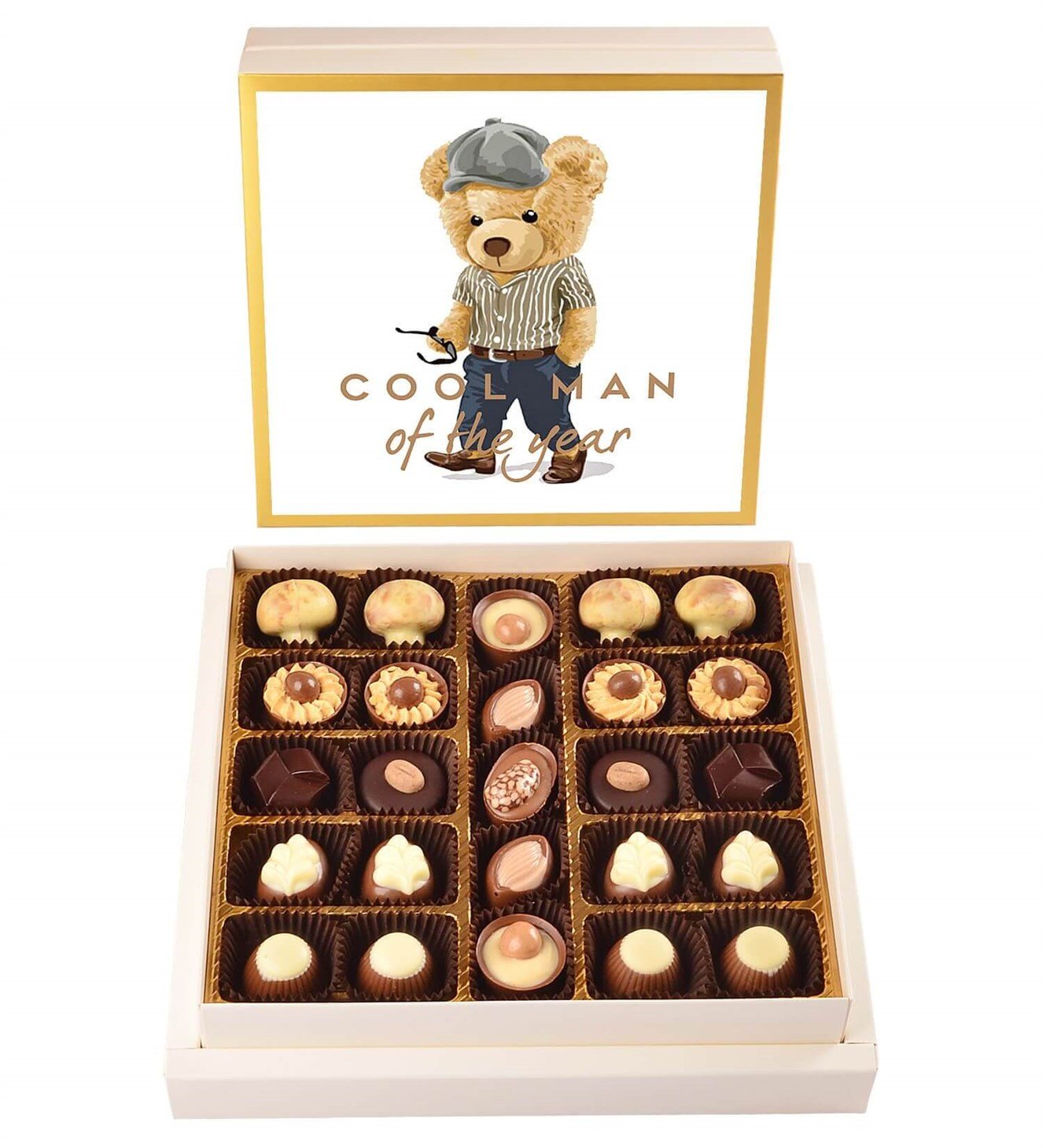 Cool Man Gri Şapkalı Teddy Spesiyal Çikolata 25'li