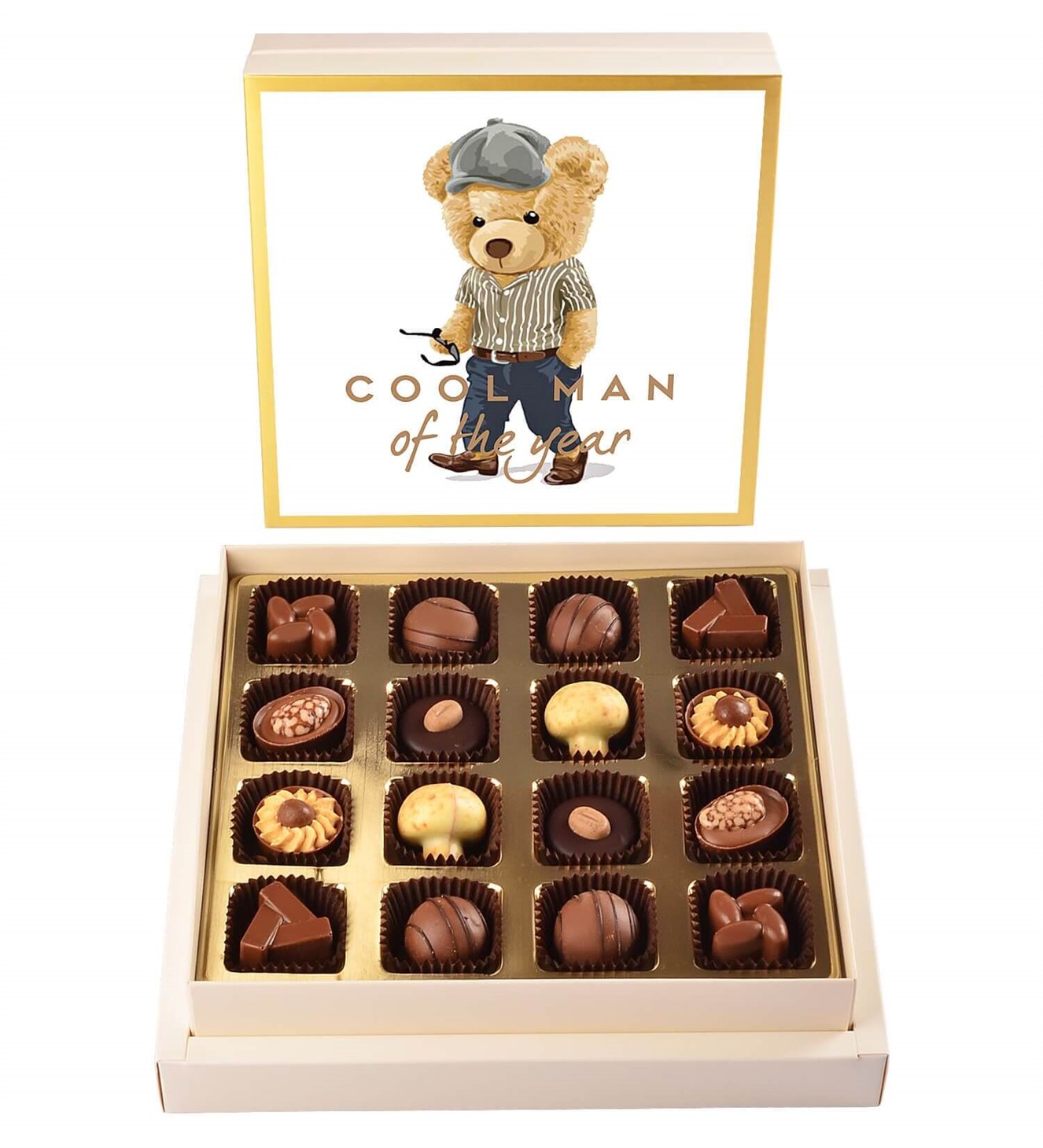 Cool Man Gri Şapkalı Teddy Spesiyal Çikolata 16'lı Spesiyal Çikolata 16'lı