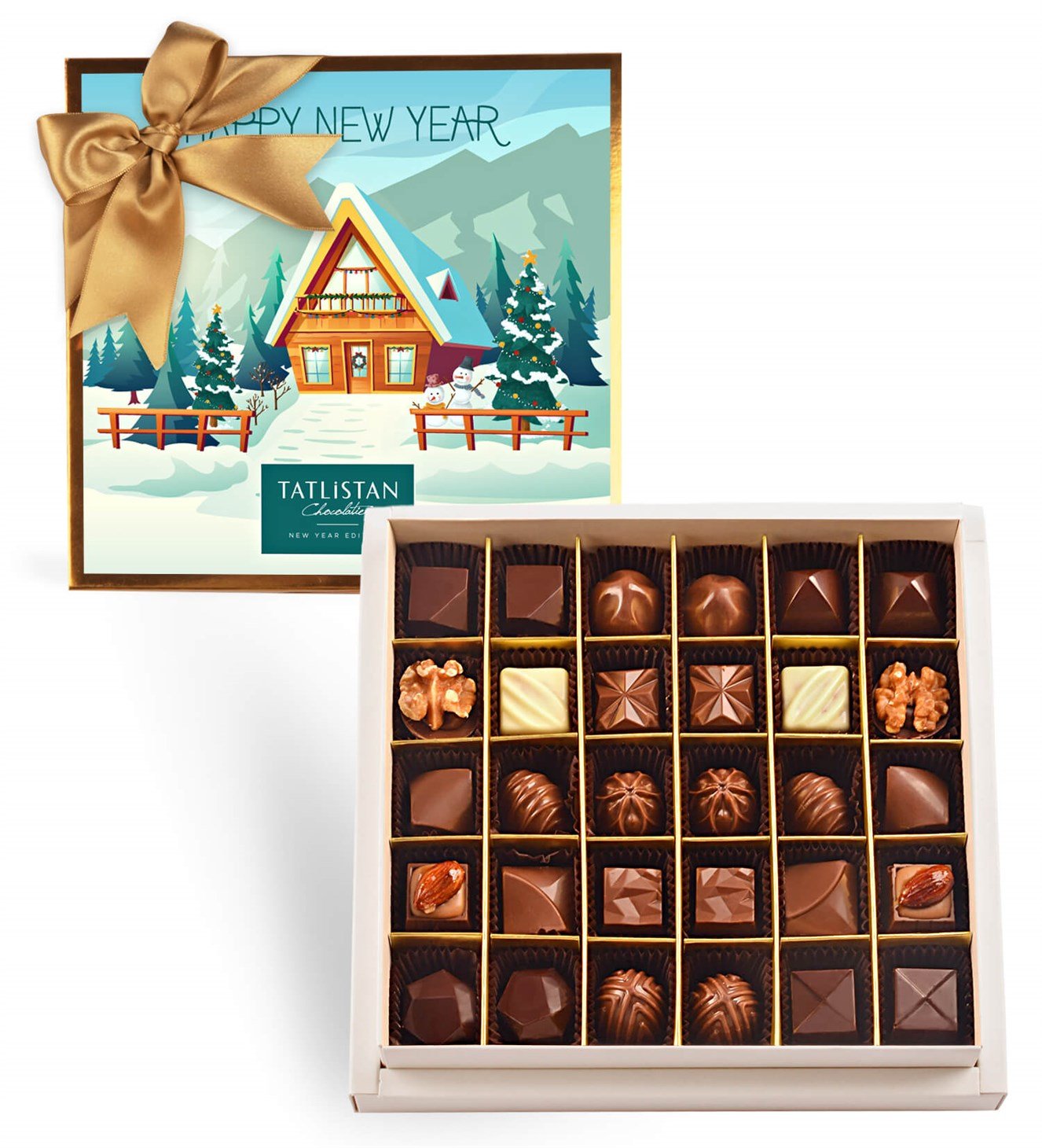 Dağ Evinde Yılbaşı Kutlaması 15 Çeşitli Artisan Çikolata 30'lu