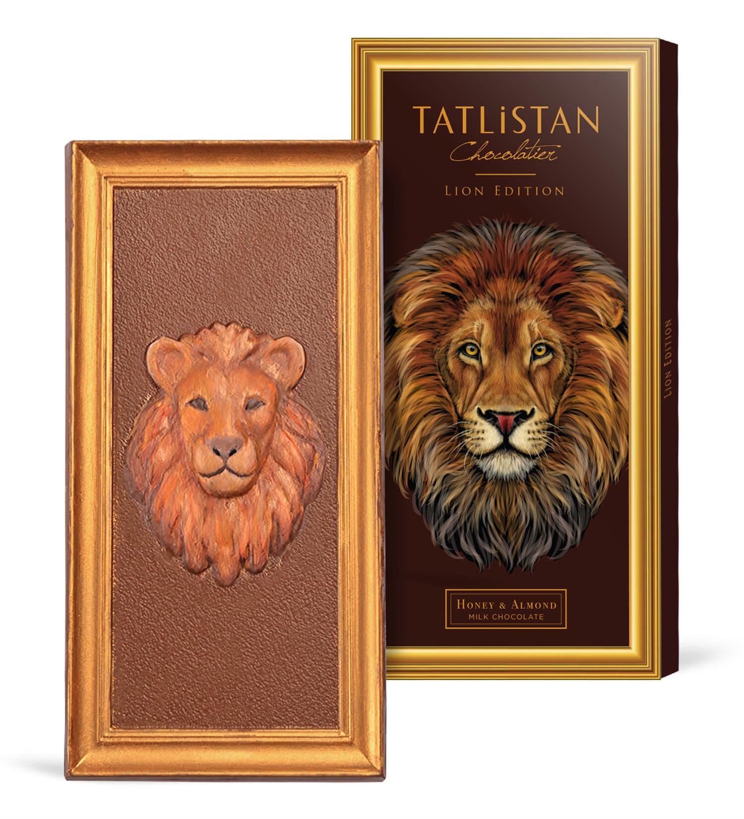 Aslan Figürlü Tablet Çikolata | Bal & Bademli
