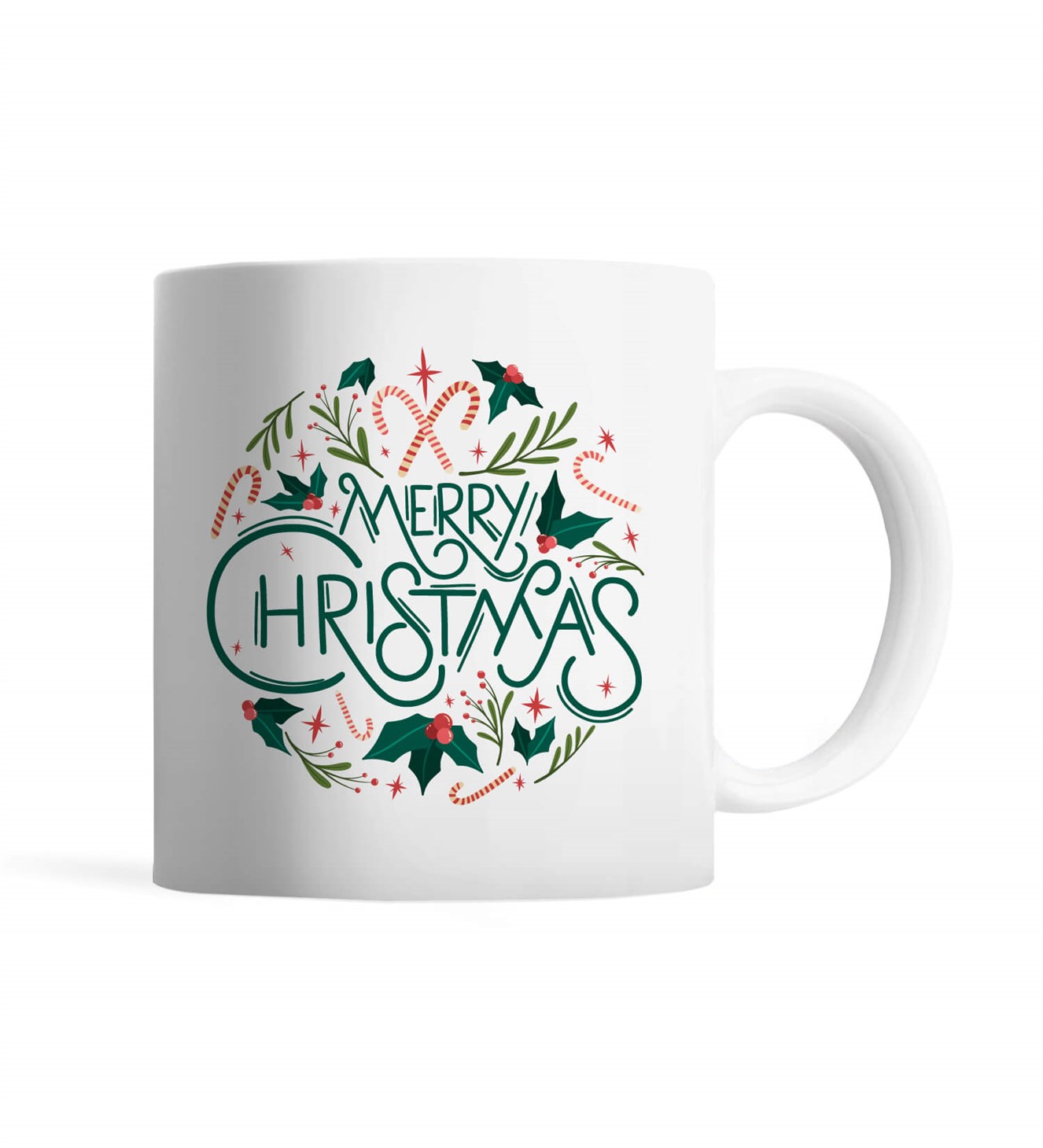 Desenli Merry Christmas Kupa Bardak