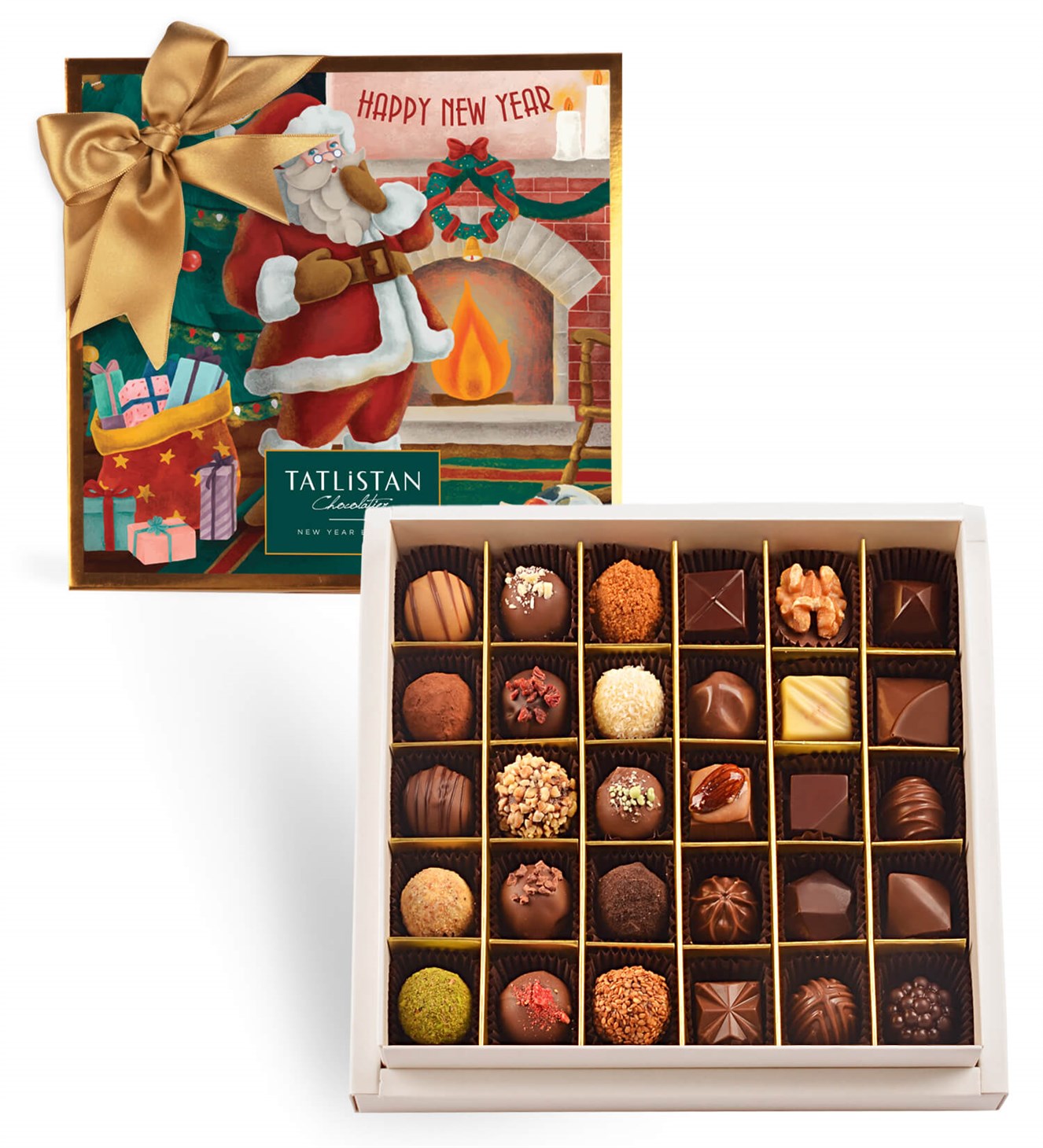 Evdeki Noel Baba 30 Çeşitli Artisan ve Trüf Çikolata 30'lu