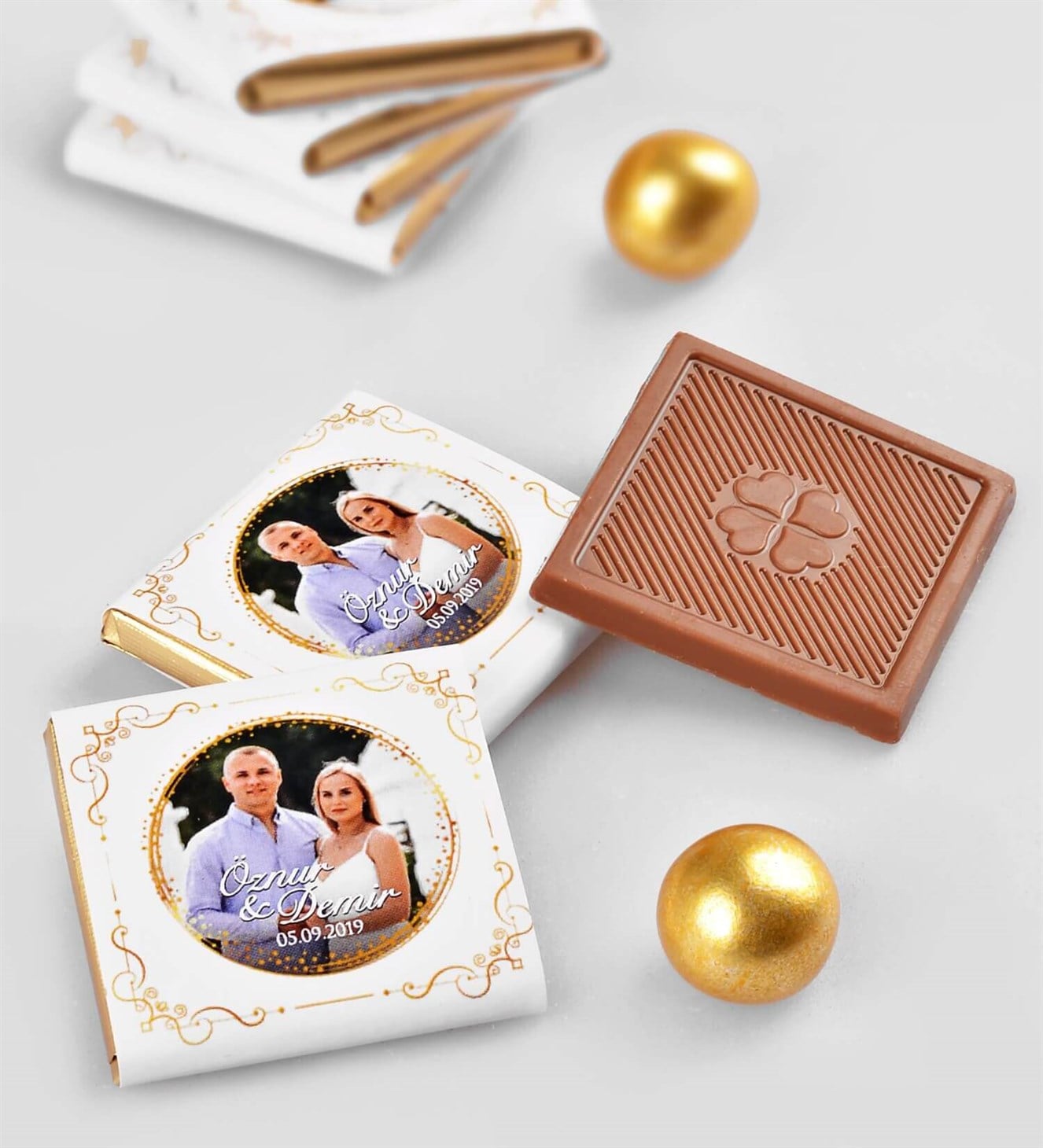 Fotoğraflı, İsimli ve Tarihli 50 Adet Söz & Nişan Çikolatası