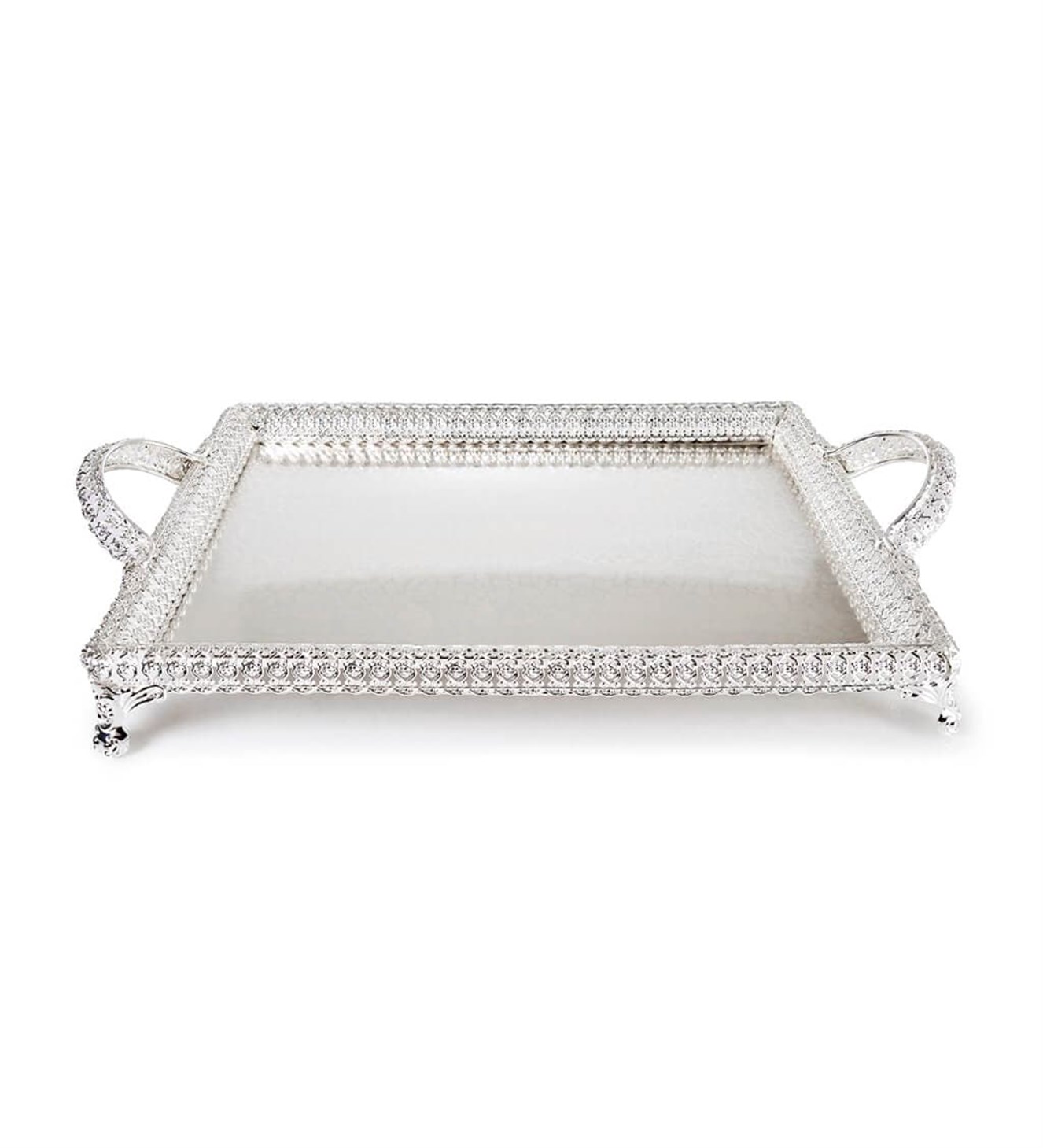 Gümüş Büyük Boy Söz & Nişan Tepsisi