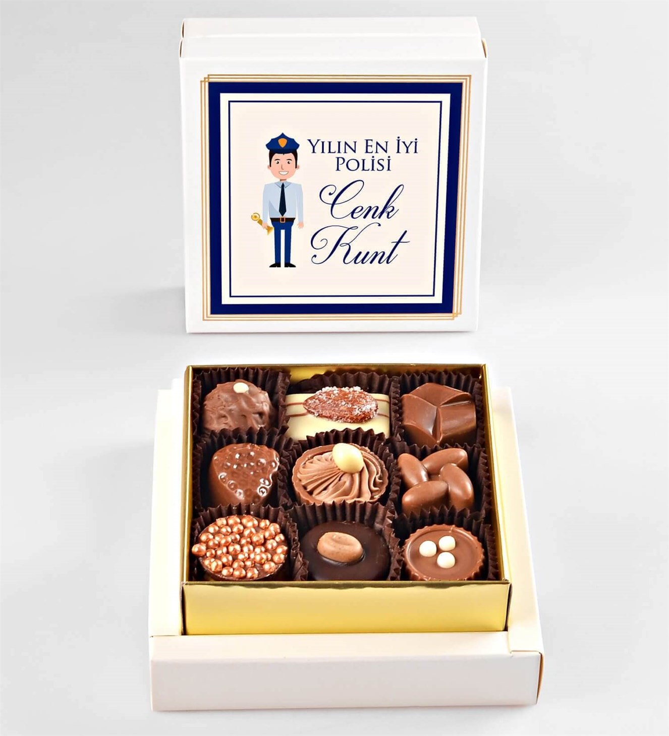 Kişiye Özel En İyi Erkek Polis Spesiyal Çikolata 9'lu