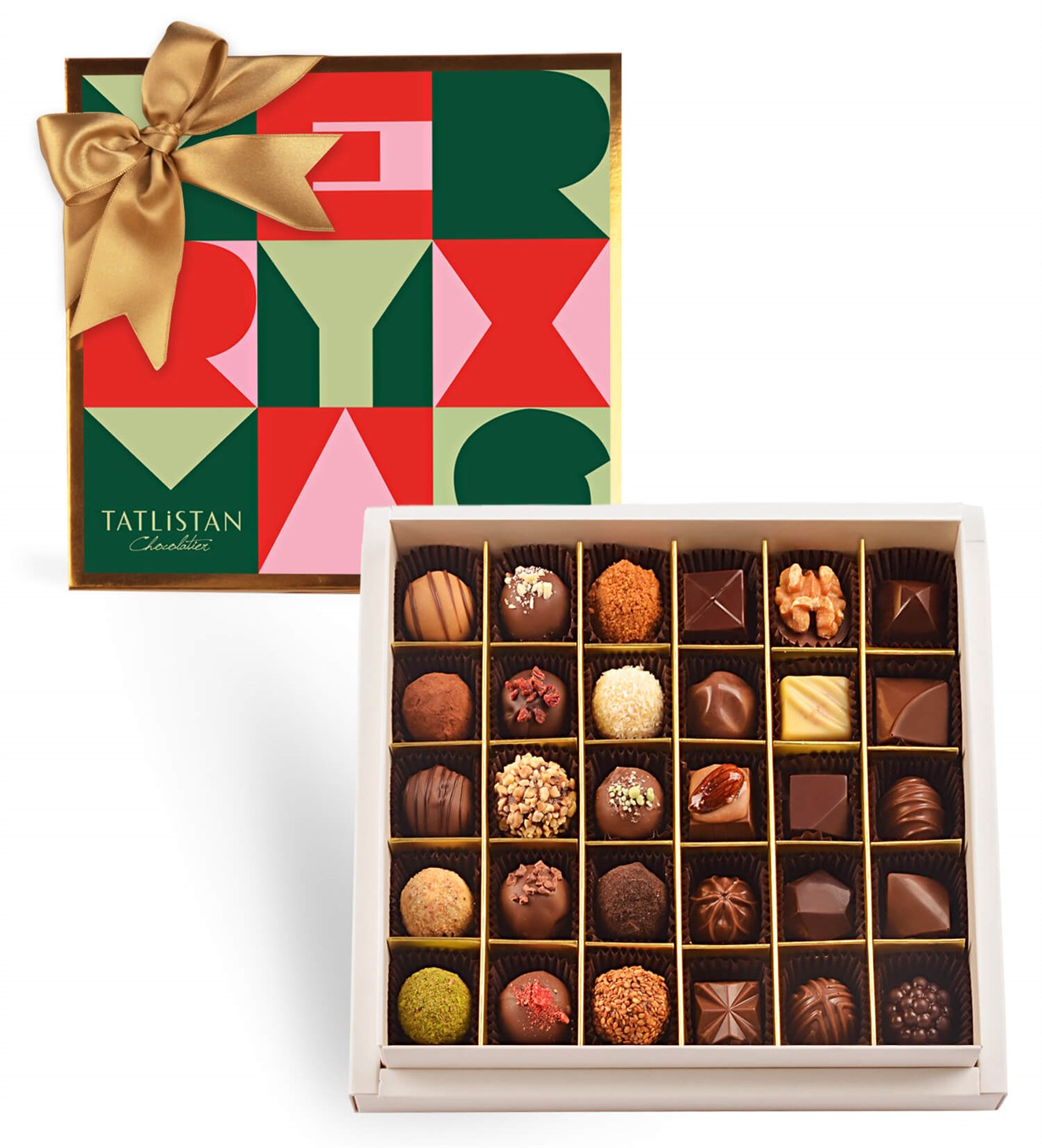 Merry Xmas 30 Çeşitli Artisan ve Trüf Çikolata 30'lu