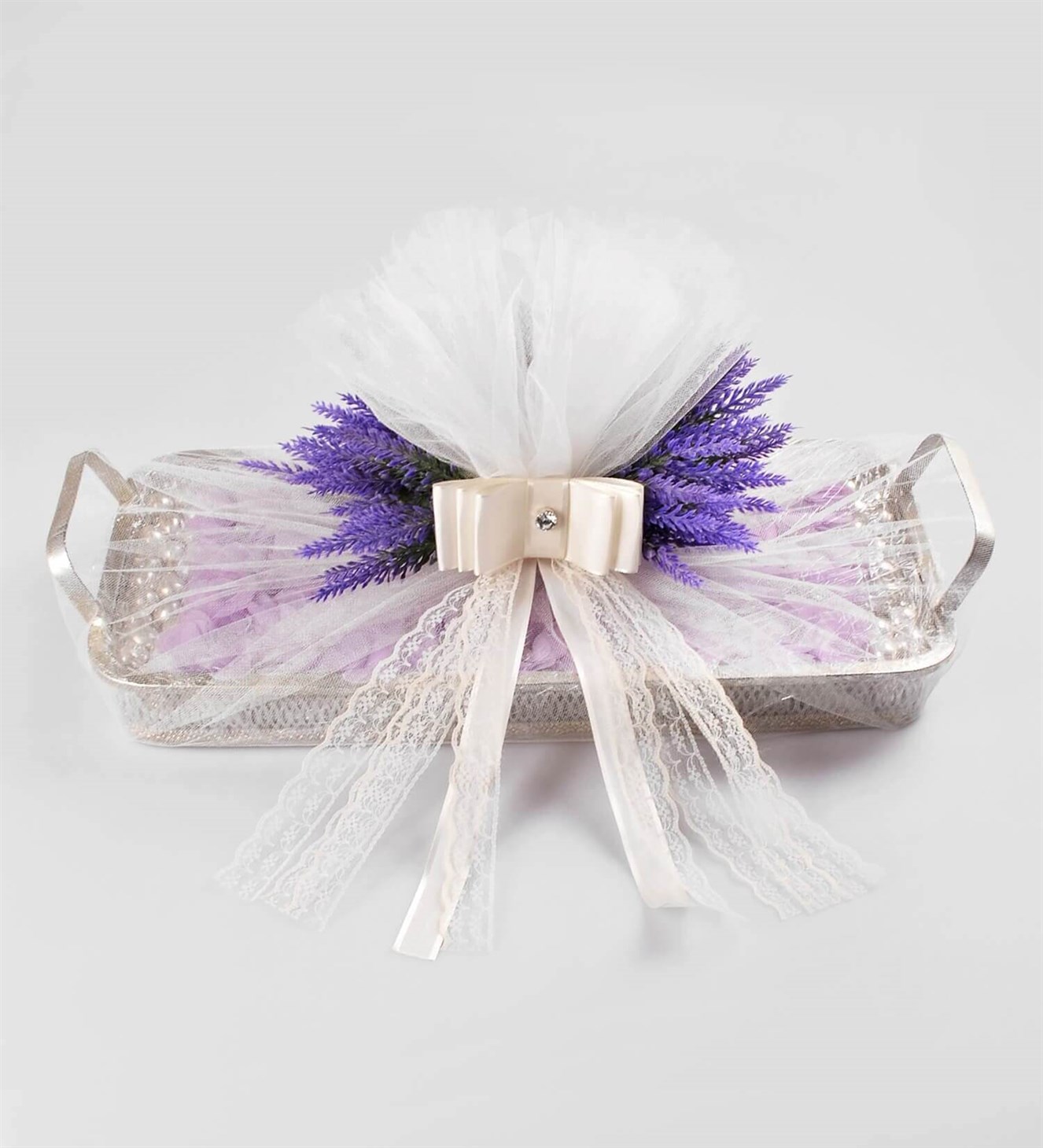 Mor Çiçekli Söz & Nişan Çikolata Tepsisi