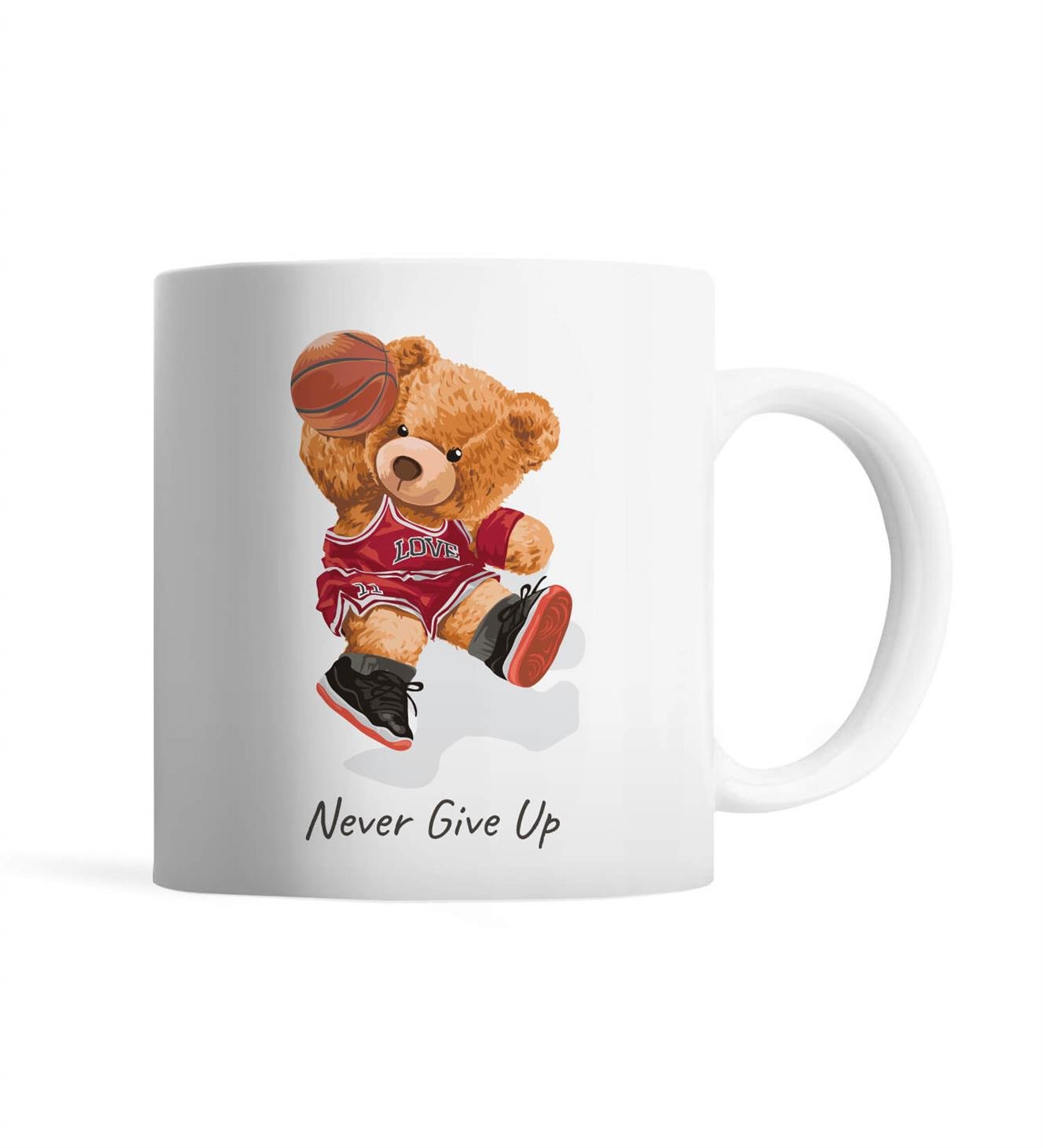 Teddy Bear | Never Give Up - Kupa Bardak
