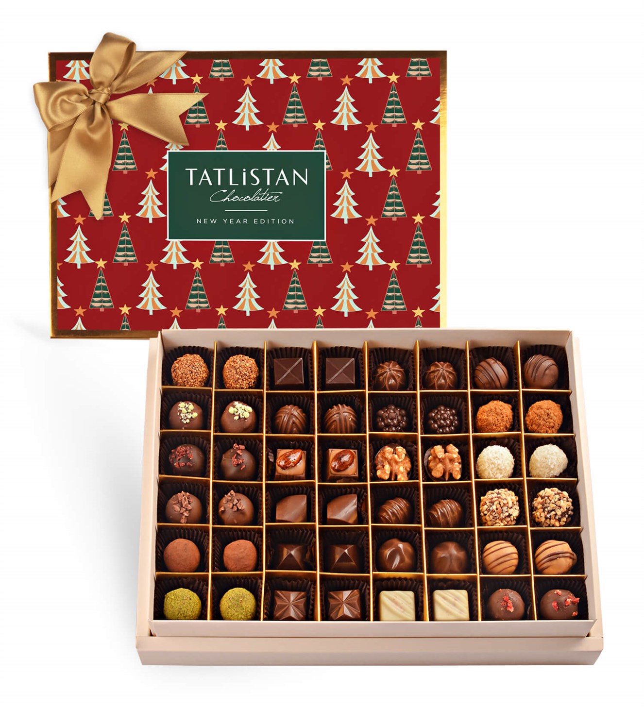 Yılbaşı Ağaçları 24 Çeşitli Artisan ve Trüf Çikolata 48'li