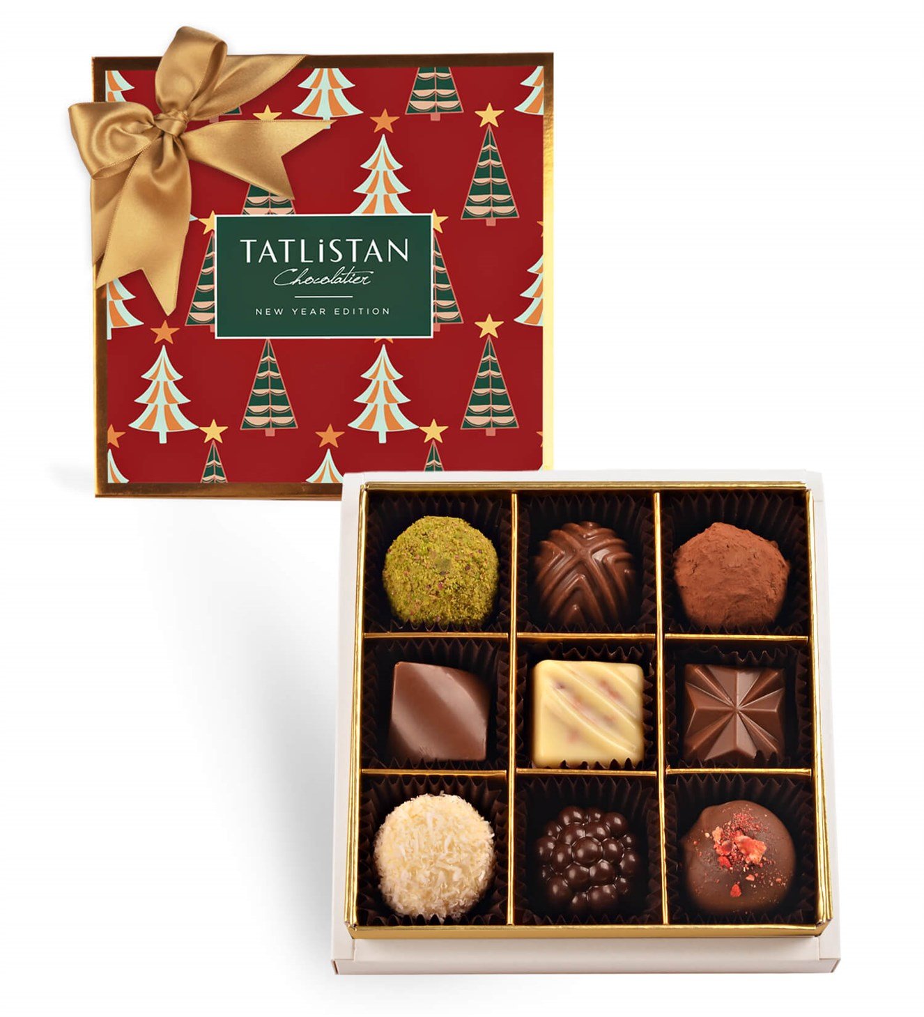 Yılbaşı Ağaçları 9 Çeşitli Artisan ve Trüf Çikolata 9'lu