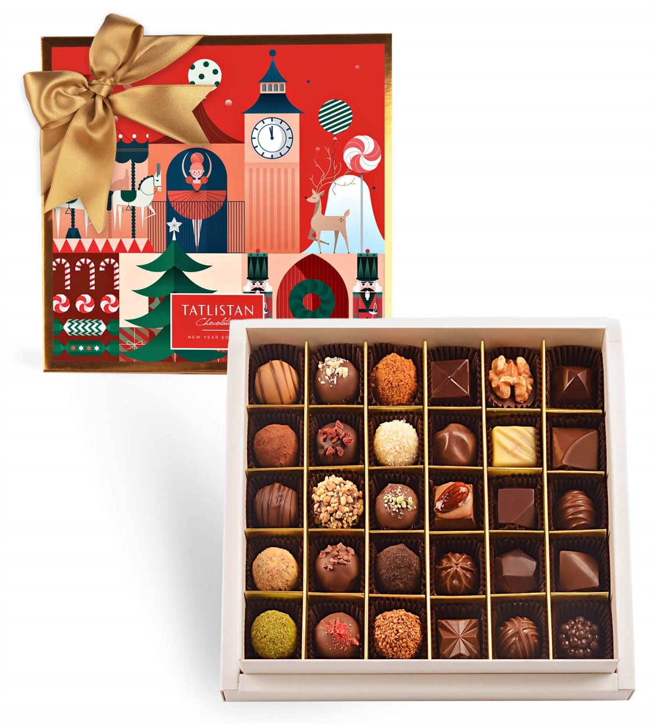Yılbaşı Karnavalı 30 Çeşitli Artisan ve Trüf Çikolata 30'lu