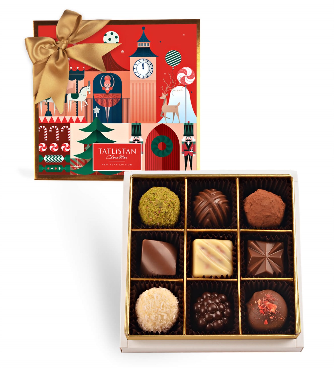 Yılbaşı Karnavalı 9 Çeşitli Artisan ve Trüf Çikolata 9'lu