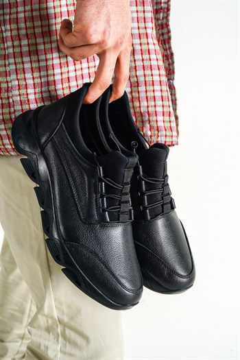 Hakiki Deri Siyah Erkek Deri Casual Ayakkabı MRD15-0245