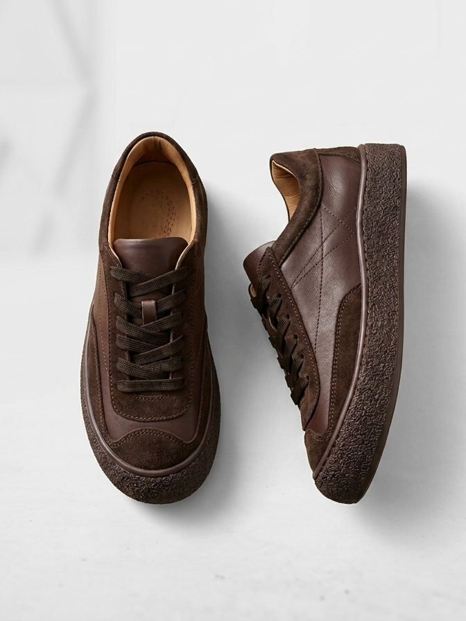 Hakiki Deri Kahverengi Kadın Deri Sneaker DP87-0180
