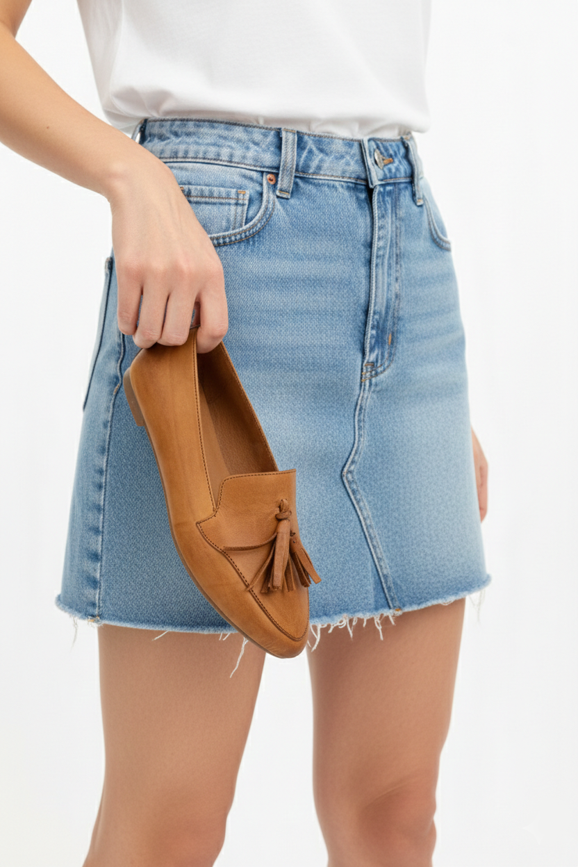 Hakiki Deri Taba Kadın Deri Babet DP58-4026