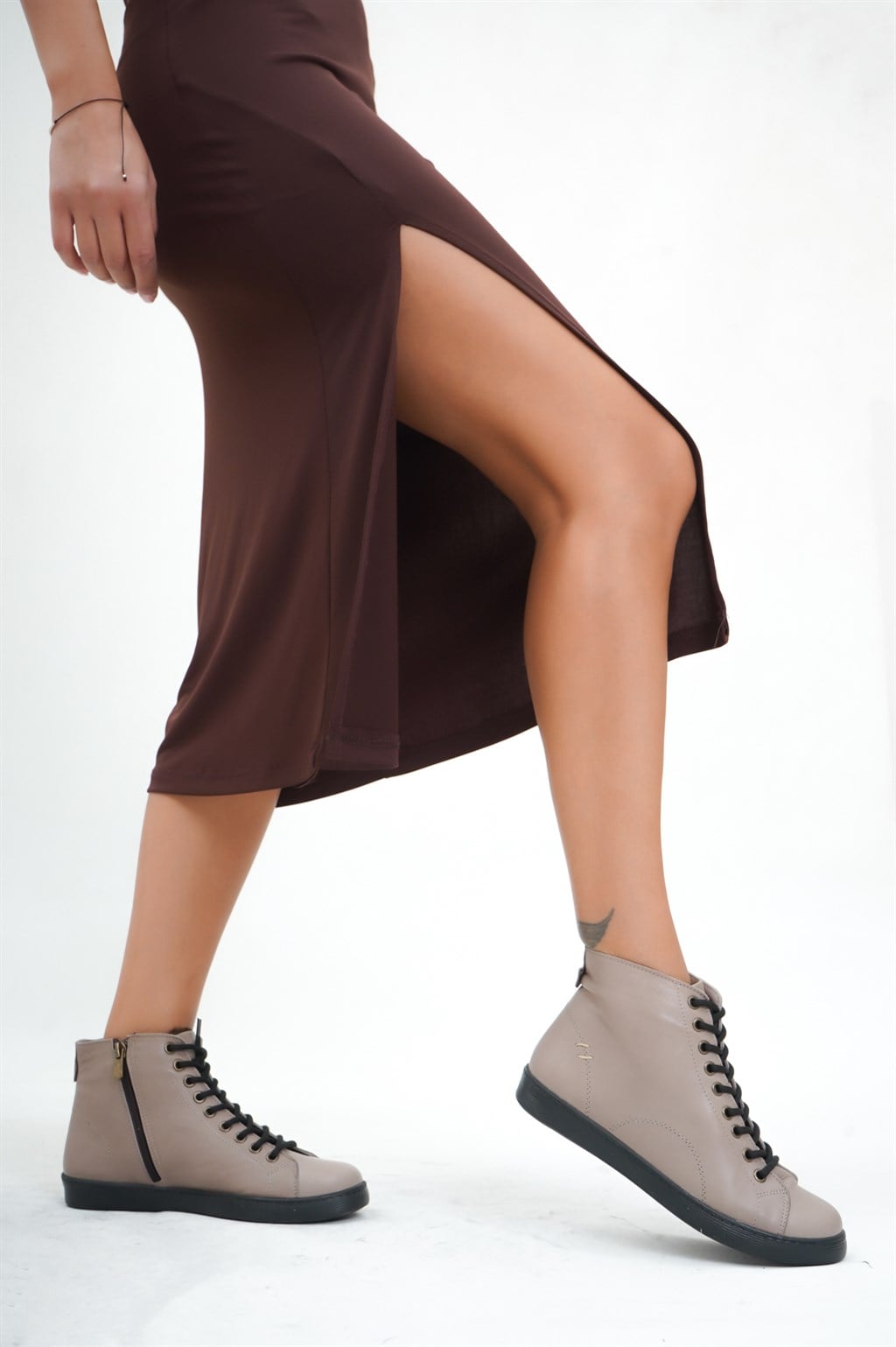 Hakiki Deri Vizon Kadın Deri Bot DP38-1021