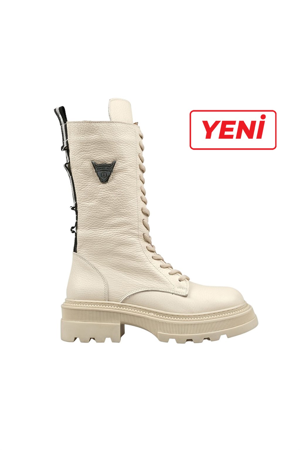 Hammer Jack Bej Kadın Hakiki Deri Çizme DP83-FENİX