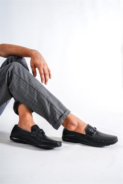 Hakiki Deri Siyah Erkek Casual Ayakkabı MRD20-0300