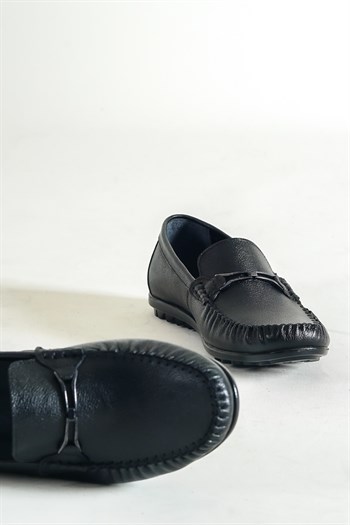 Hakiki Deri Siyah Erkek Deri Casual Ayakkabı MRD11-0111
