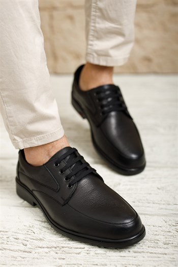 Hakiki Deri Siyah Erkek Deri Casual Ayakkabı MRD7-0691