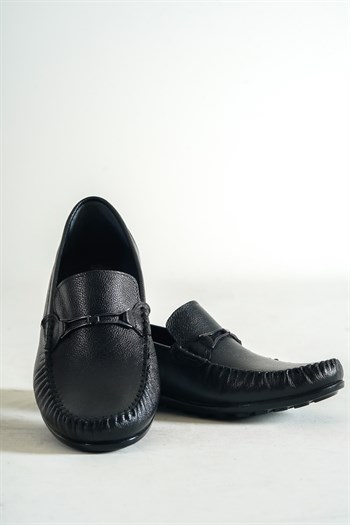 Hakiki Deri Siyah Erkek Deri Casual Ayakkabı MRD11-0111