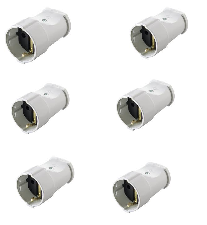 Beyaz Topraksız Erkek Fiş - 10A Ev Tipi Küçük El Aletleri Fişi
