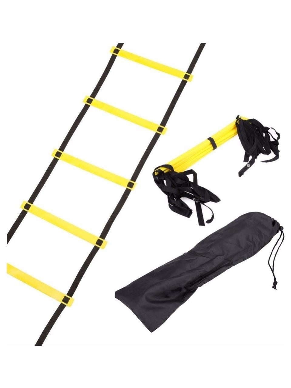 Double W 4 Metre Çantalı Antrenman Merdiveni - 10 Basamaklı Koordinasyon Seti