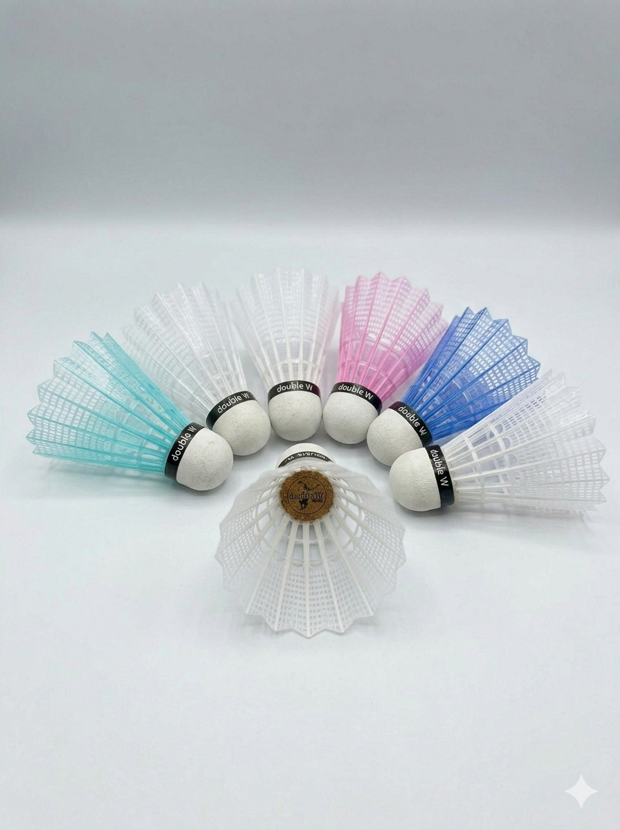 Double W 6'lı Plastik Badminton Topu Seti - Dayanıklı Naylon