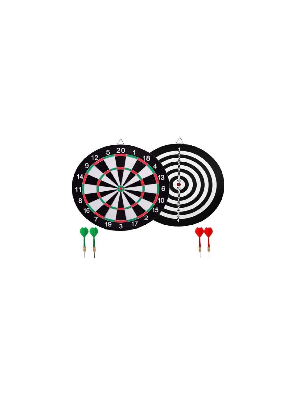 Double W Profesyonel Dart Seti - 4 Adet Ok + 30 cm Çift Taraflı Dart Tahtası