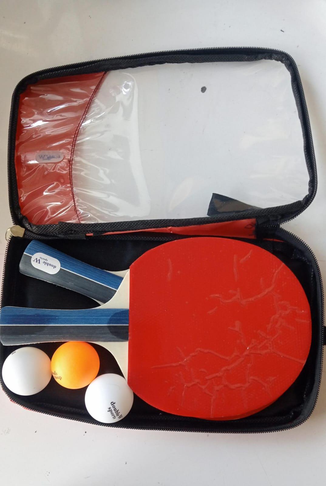 Double W Sports Fermuarlı Çantalı Masa Tenisi Seti - 2 Raket + 3 Top Full Paket