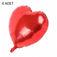  4 ADET FİYAT SEVGİLİLER GÜNÜ ODA SÜSLEME ROMANTİK FOLYO BALON kalpli balon 46X43 CM BOYUTUNDA