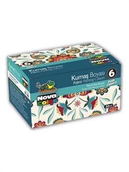 Nova Color Kumaş Boyası 6 Ana Renk 30 ml Tişört Çanta Tekstil Boyası 30 ml 1 Paket