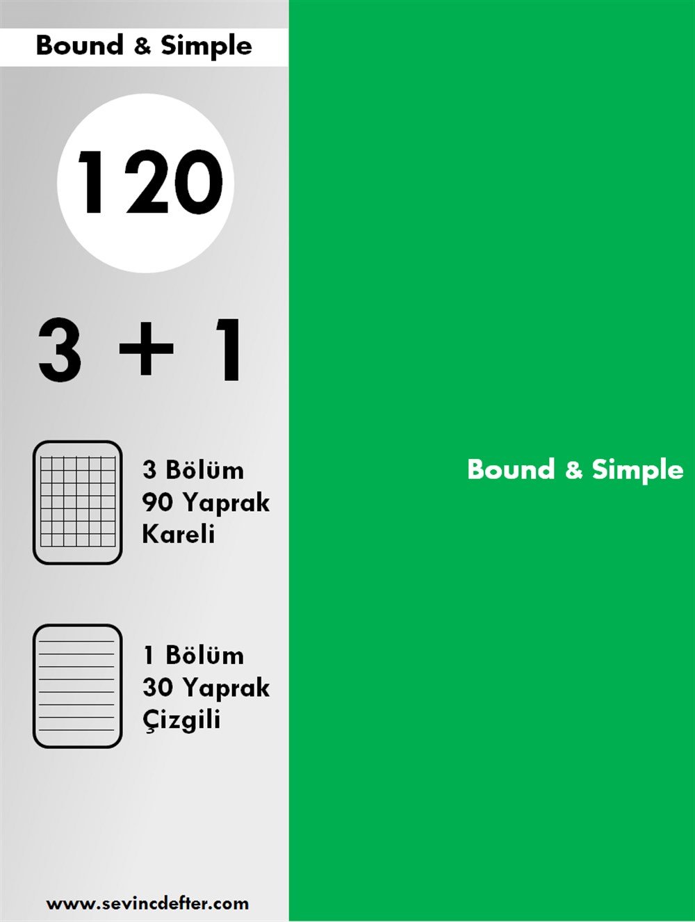 3+1 AYRAÇLI DEFTER100  YAPRAK PP KAPAK