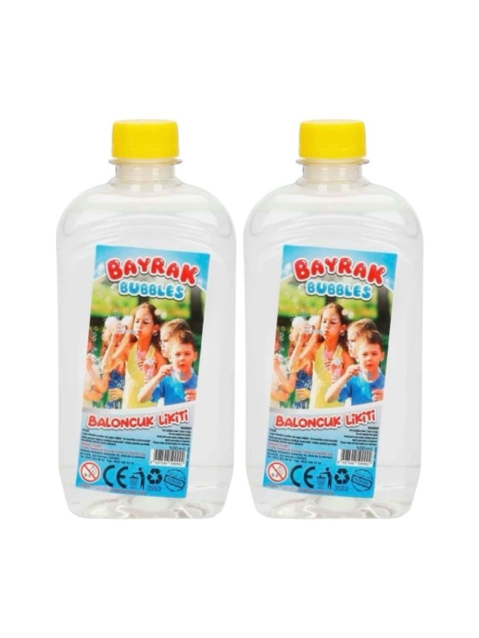 Bayrak Bubbles 2'li Köpük Baloncuk Tabancası Yedek Likit 500 ml Uzun Ömürlü Köpük Yapısı