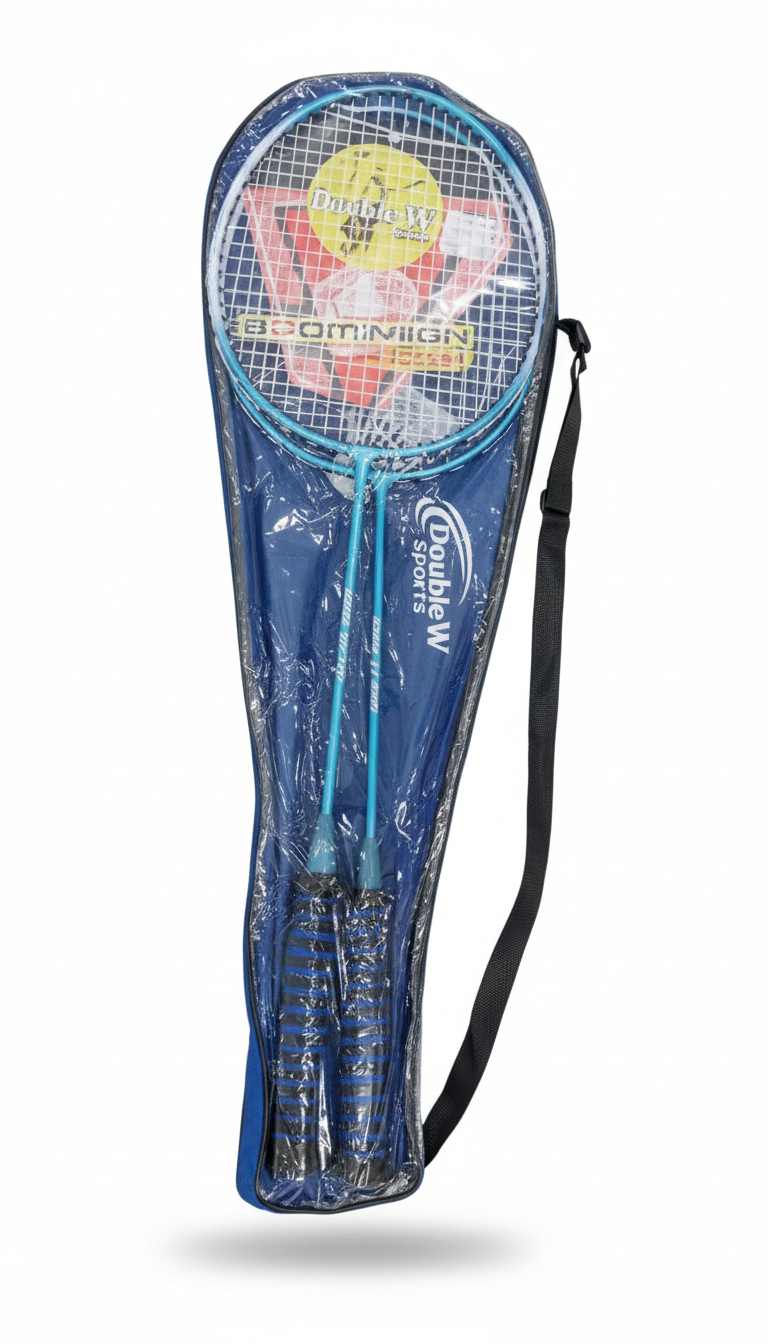 Double W Sports Mavi Çocuk Badminton & Tenis Raket Seti - Çantalı