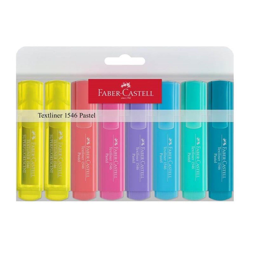 Faber Castell 8 li Şeffaf Gövde Fosforlu Kalem