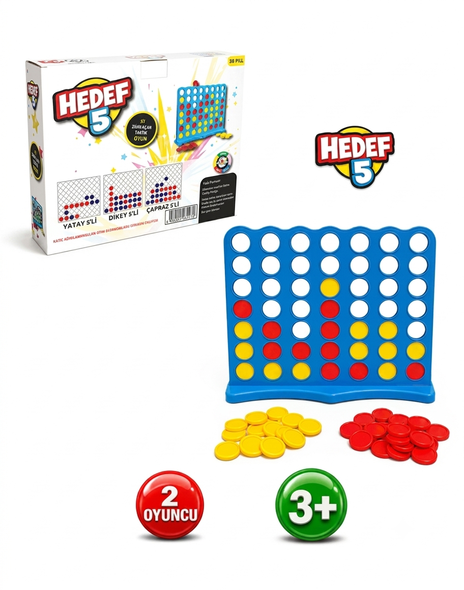 Hedef 5 Strateji Ve Zeka Oyunu - 2 Oyuncu Eğitici Masa Kutu Oyunu (+3 Yaş)