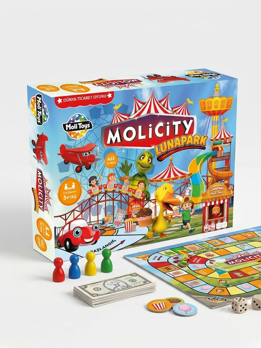 Moli Toys Molicity Lunapark Dünya Ticaret Ve Eğlenceli Aile Masa Kutu Oyunu (+5 Yaş)