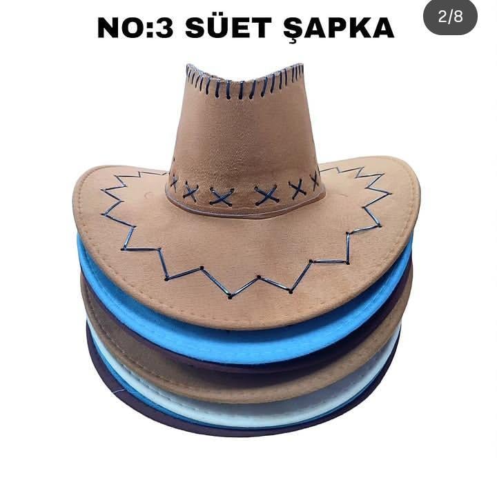 Promosyon ve Organizasyon Tipi Süet Kovboy Şapkası